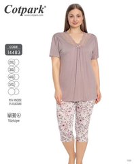 Женская пижама полубатал бриджи и футболка Cotpark art.14483 14483 фото