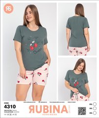 Жіноча піжама великих розмірів шорти та футболка Rubina Secret Туреччина art.4310 4310 фото