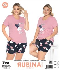 Жіноча піжама великих розмірів шорти та футболка Rubina Secret Туреччина art.5151 5151 фото