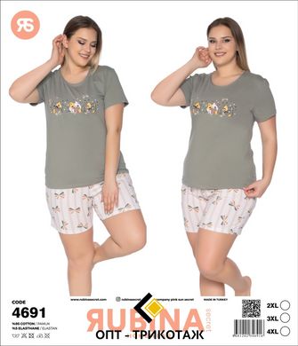 Женская пижама батал шорты и футболка Rubina Secret Турция art.4691 4691 фото