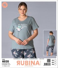 Женская батальная пижама с бриджами и футболкой Rubina Secret арт. 6035 6035 фото