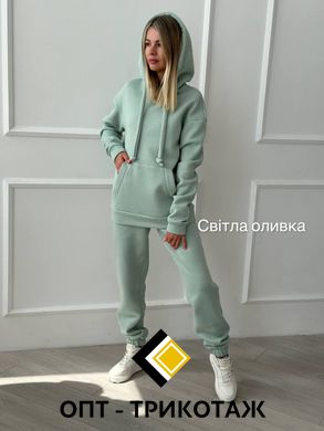 Спортивний костюм світла-оливка теплий три-нитка на флісі art. 0339 3_0339 фото