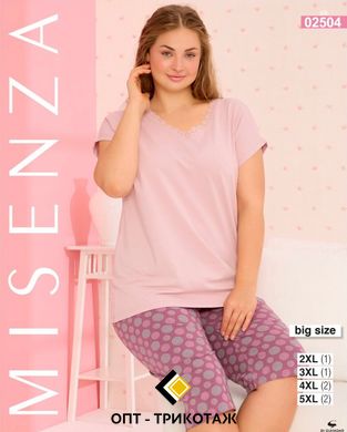 Жіноча піжама великого розміру бріджі та футболка TM. Misenza art. 02504 оптом 02504 фото