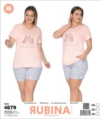 Жіноча піжама великих розмірів шорти та футболка Rubina Secret Туреччина art.4679 4679 фото