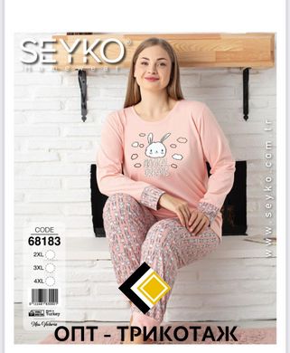 Женская пижама батал футболка с длинным рукавом и штаны Seyko art. 68183 68183 фото