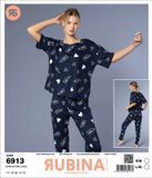 Жіноча піжама штани та футболка оверсайз Rubina Secret 6913 фото