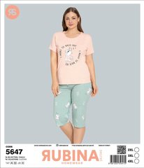 Женская пижама батал бриджи и футболка Rubina Secret art.5647 5647 фото