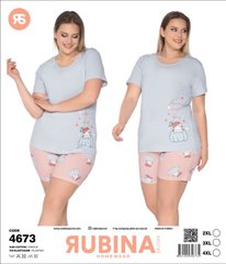 Жіноча піжама великих розмірів шорти та футболка Rubina Secret Туреччина art.4673 4673 фото
