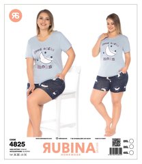 Жіноча піжама великих розмірів шорти та футболка Rubina Secret Туреччина art.4825 4825 фото