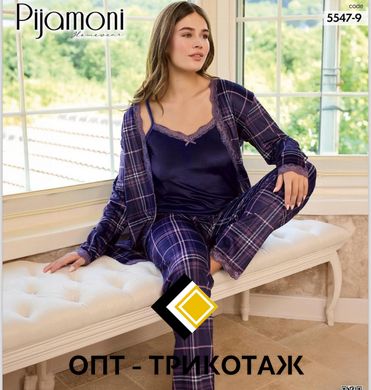 Піжама трійка з халатиком тепла велюрова ТМ. Pijamoni art.5547 5547 фото