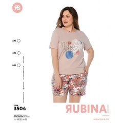 Жіноча піжама великих розмірів шорти та футболка Rubina Secret Туреччина art.3504
