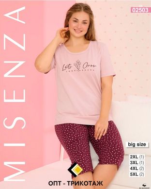 Жіноча піжама великого розміру бріджі та футболка TM. Misenza art. 02503 оптом 02503 фото