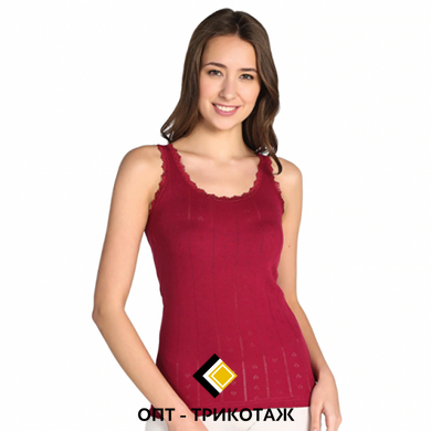 Майка жіноча із бавовни широка бретелька колір бордовий Berrak art. 8049-5 Розмір S 8049-5 фото