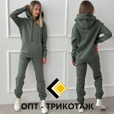 Спортивний костюм темна оливка теплий три-нитка на флісі art. 0339 6_0339 фото