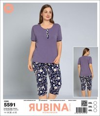 Жіноча піжама батал бриджі та футболка Rubina Secret art.5591 5591 фото