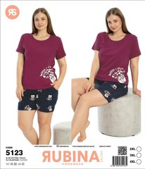 Жіноча піжама великих розмірів шорти та футболка Rubina Secret Туреччина art.5123 5123 фото