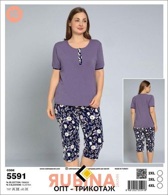 Женская пижама батал бриджи и футболка Rubina Secret art.5591 5591 фото