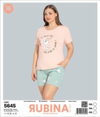Жіноча піжама великих розмірів шорти та футболка Rubina Secret Туреччина art.5645 5645 фото