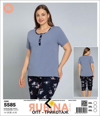 Жіноча піжама батал бриджі та футболка Rubina Secret art.5585 5585 фото