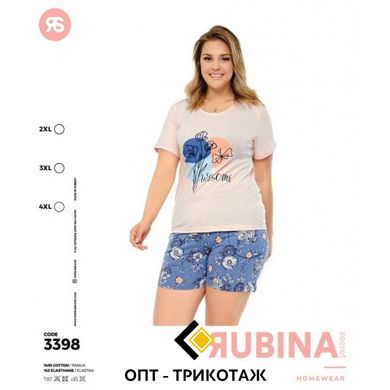 Женская пижама больших размеров шорты и футболка Rubina Secret Турция art.3398 3398 фото