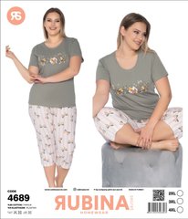 Жіноча піжама батал бриджі та футболка Rubina Secret art.4689 4689 фото