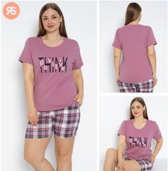 Жіноча піжама великих розмірів шорти та футболка Rubina Secret Туреччина art.4564 4564 фото