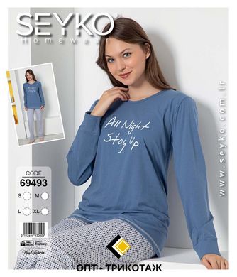Жіноча піжама футболка з довгим рукавом та штани Seyko art. 69493 69493 фото