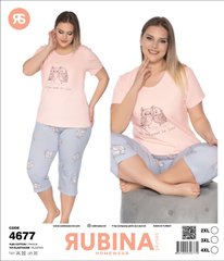 Жіноча піжама батал бриджі та футболка Rubina Secret art.4677 4677 фото
