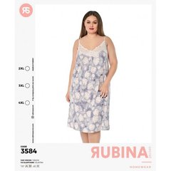 Женская сорочка большого размера с цветочным принтом из вискозы. Rubina Secret art.3584 3584 фото