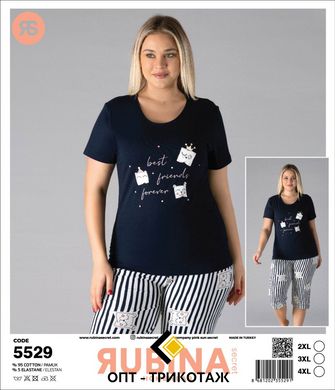 Жіноча піжама батал бриджі та футболка Rubina Secret art.5529 5529 фото