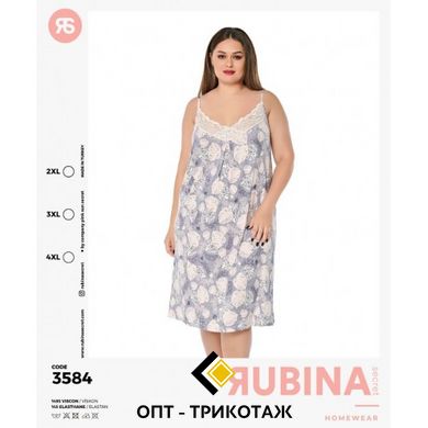 Женская сорочка большого размера с цветочным принтом из вискозы. Rubina Secret art.3584 3584 фото