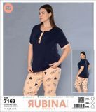 Жіноча батальна піжама з бриджами та футболкою Rubina Secret 7163 фото