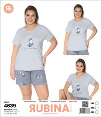 Жіноча піжама великих розмірів шорти та футболка Rubina Secret Туреччина art.4639 4639 фото