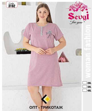 Жіноча сорочка з бавовни великого розміру. Туреччина TM Sevgi art. 3192 3192 фото
