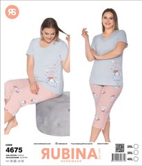 Жіноча піжама батал бриджі та футболка Rubina Secret art.4675 4675 фото