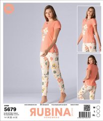 Жіноча піжама штани та футболка Rubina Secret art 5679 5679 фото