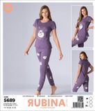 Жіноча піжама штани та футболка Rubina Secret 5689 фото
