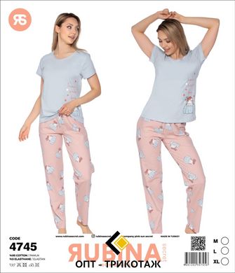 Женская пижама штаны и футболка Rubina Secret Турция art. 4745 4745 фото