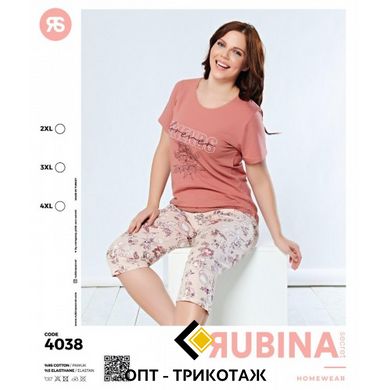Жіноча піжама великого розміру бриджі та футболка Rubina Secret Туреччина art.4038 4038 фото