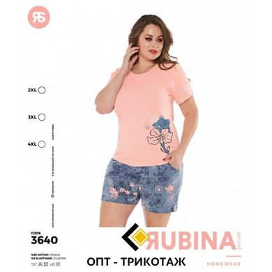 Жіноча піжама великих розмірів шорти та футболка Rubina Secret Туреччина art.3640 3640 фото