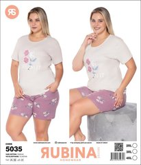 Жіноча піжама великих розмірів шорти та футболка Rubina Secret Туреччина art.5035 5035 фото