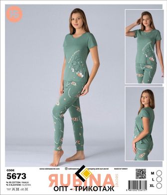 Жіноча піжама штани та футболка Rubina Secret art 5673 5673 фото
