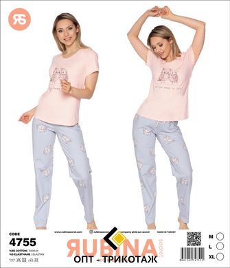 Женская пижама штаны и футболка Rubina Secret Турция art. 4755 4755 фото