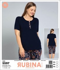 Жіноча піжама супер батал бриджі та футболка Rubina Secret art.5597 5597 фото