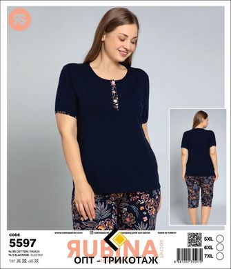Женская пижама супер батал бриджи и футболка Rubina Secret art.5597 5597 фото