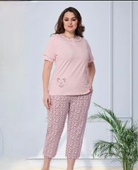 Жіноча піжама бриджі та футболка великих розмірів Cotpark art 14416 14416 фото