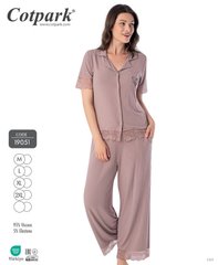 Женская пижама из вискозы рубашка и штаны цвет Темная-Пудра. TM. Cotpark art. 19051-3 3_19051 фото