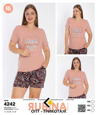 Женская пижама батал шорты и футболка Rubina Secret art.4242 4242 фото