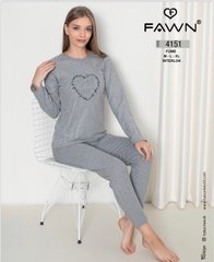 Пижама с длинным рукавом теплая интерлок ТМ. FAWN art.4151-1 4151-1 фото