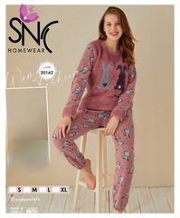 Пижама женская теплая флис и махра | ТМ. SNC art 20162 | ростовка - 4шт 20162 фото
